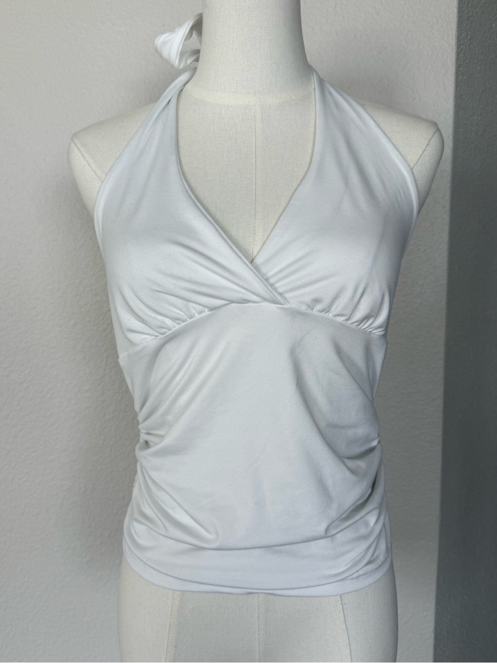 Cider White Halter Neck Ruched Top - Size M